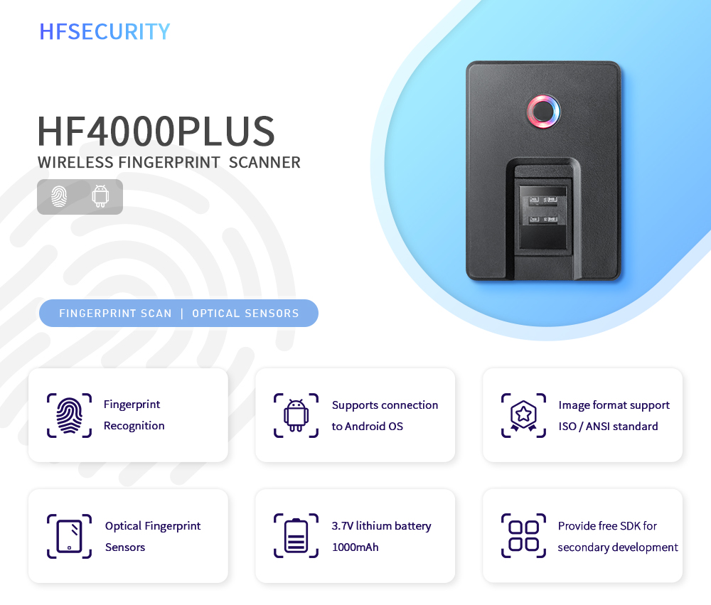 HF4000Plus Wireless Fingerprint Scanner 01